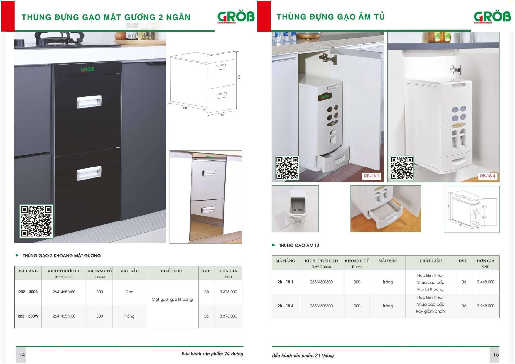 Thiết bị nhà bếp GROB Catalogue và Bảng giá mới nhất /Page 57